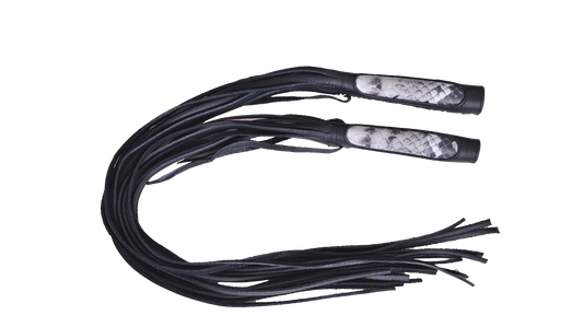 Black leather whips