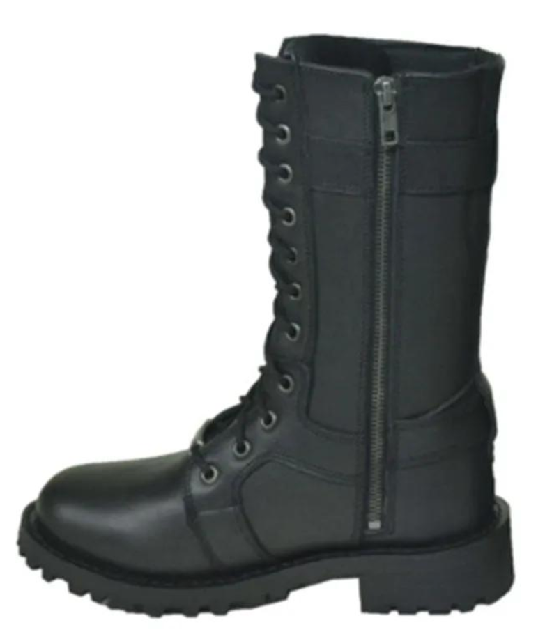 Black long boot with laces