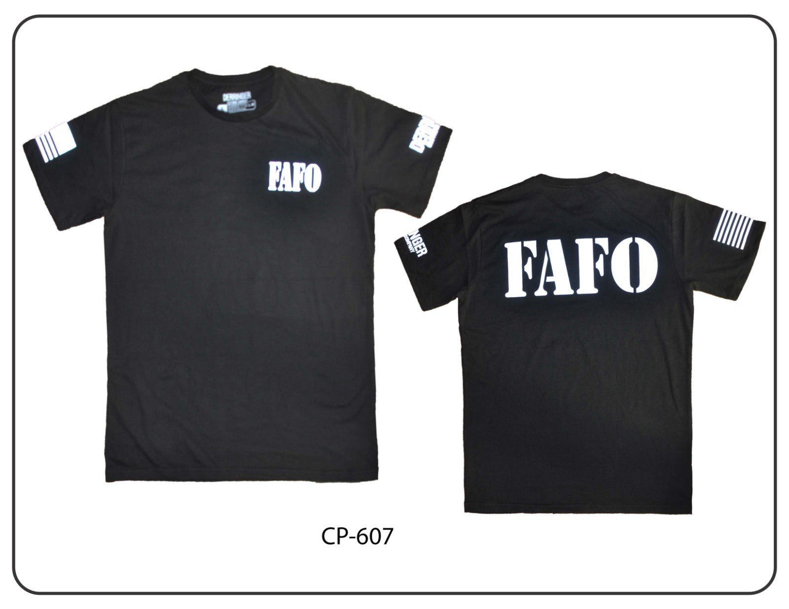 Black t-shirt with text