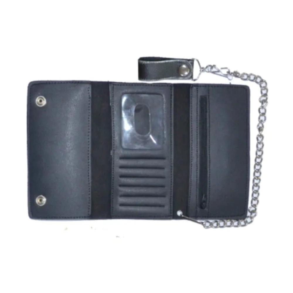 Black wallet with chain