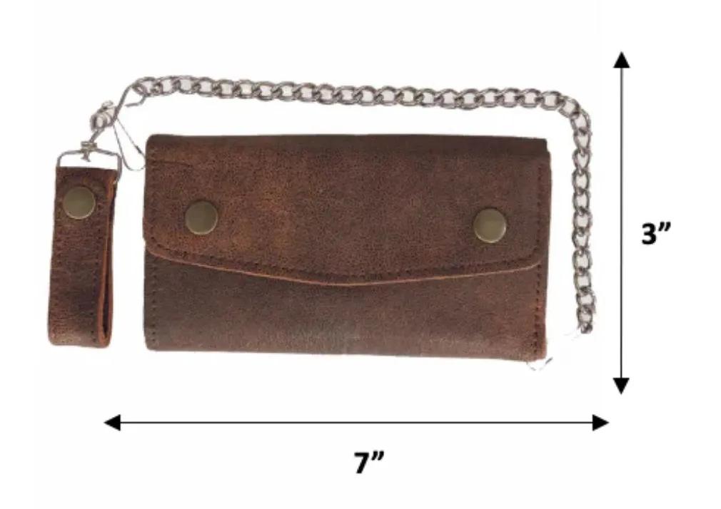 texture Brown leather wallet with
