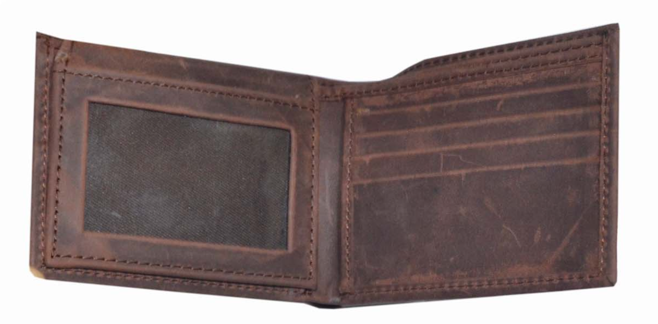 brown wallet in leather