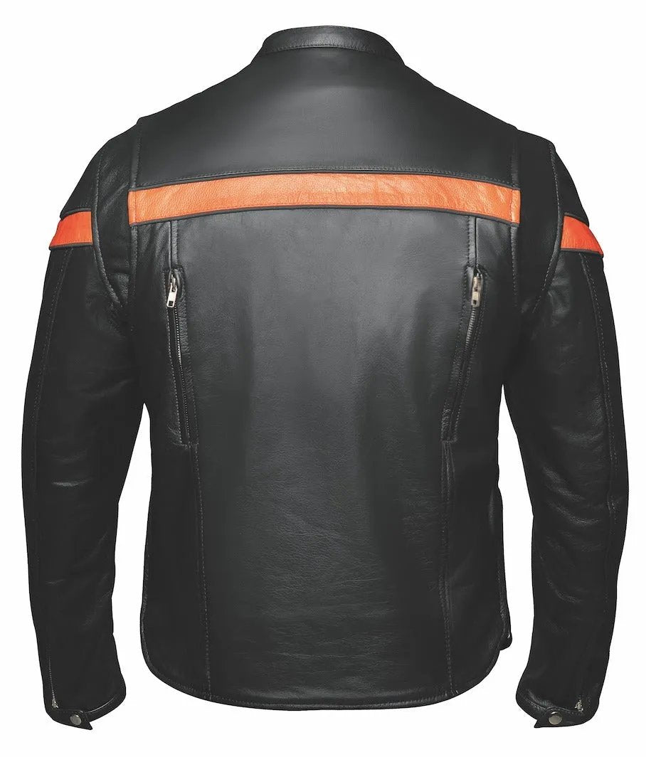 Premium black leather jacket with a tailored silhouette, front zipper closure, and sleek design details, perfect for stylish everyday wear.