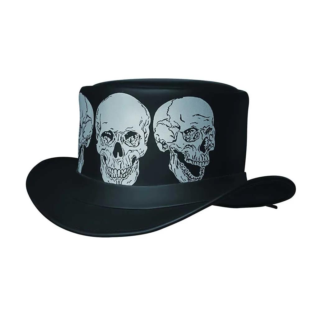 Elevate your attire with the Men's Premium Cowhide Leather Top Hat, a symbol of sophistication and timeless style.