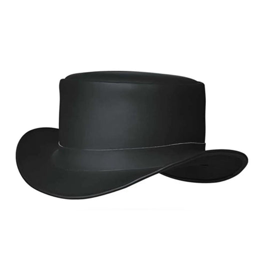 Elevate your attire with the Men's Premium Cowhide Leather Top Hat, a symbol of sophistication and timeless style.