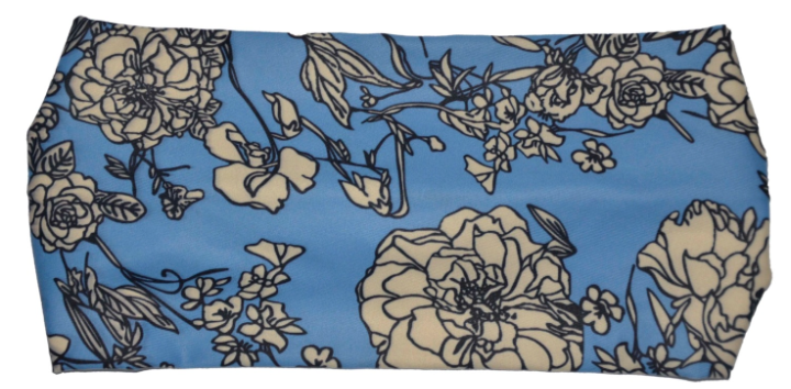 Floral-patterned cloth in blue color