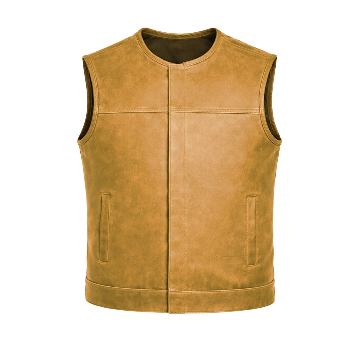 Road Siren Men's Premium Cowhide Leather Motorcycle Vest