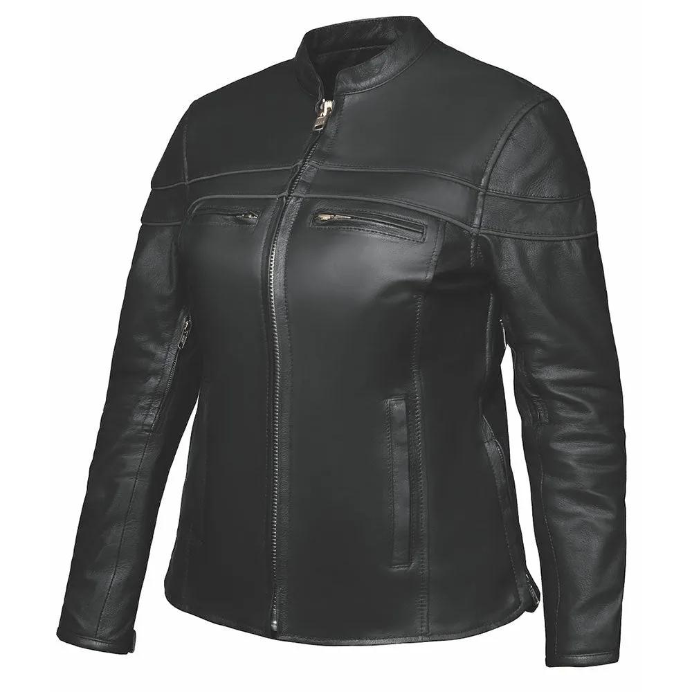 . This jacket is crafted from soft, lightweight goatskin leather in a sleek black color, offering a perfect blend of style and practicality for everyday wear. Step into sophistication and versatility designed to elevate your wardrobe with its luxurious materials, functional design, and timeless style suitable for a range of occasions.