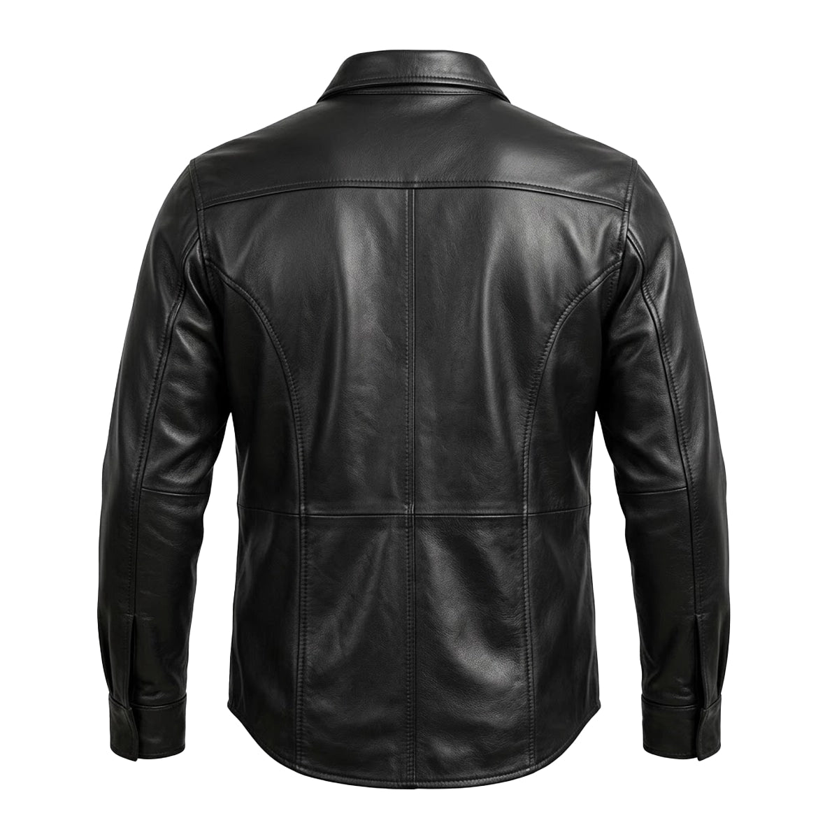 Titan - Men's Shirt style Premium Leather Biker Jacket