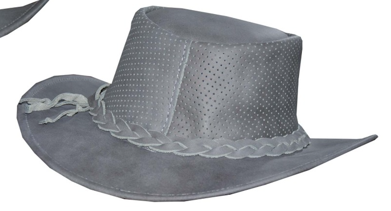 Leather Grey cowboy hat