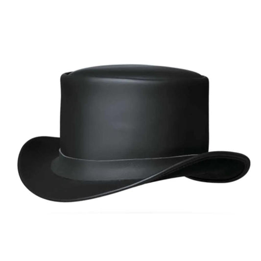 Elevate your attire with the Men's Premium Cowhide Leather Top Hat, a symbol of sophistication and timeless style