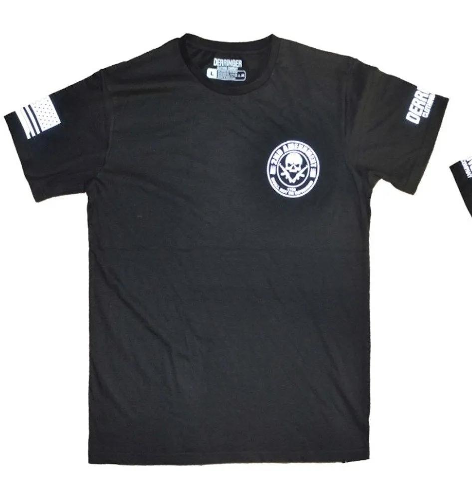 Men’s black t-shirt with a bold patriotic graphic