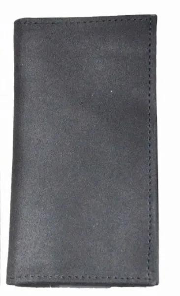 Men’s premium black leather wallet featuring multiple card slots, a spacious bill compartment, and a slim, elegant profile