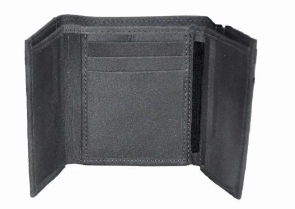 Men’s premium black leather wallet with multiple card slots, an ID window, and a spacious bill compartment in a sleek, sophisticated design