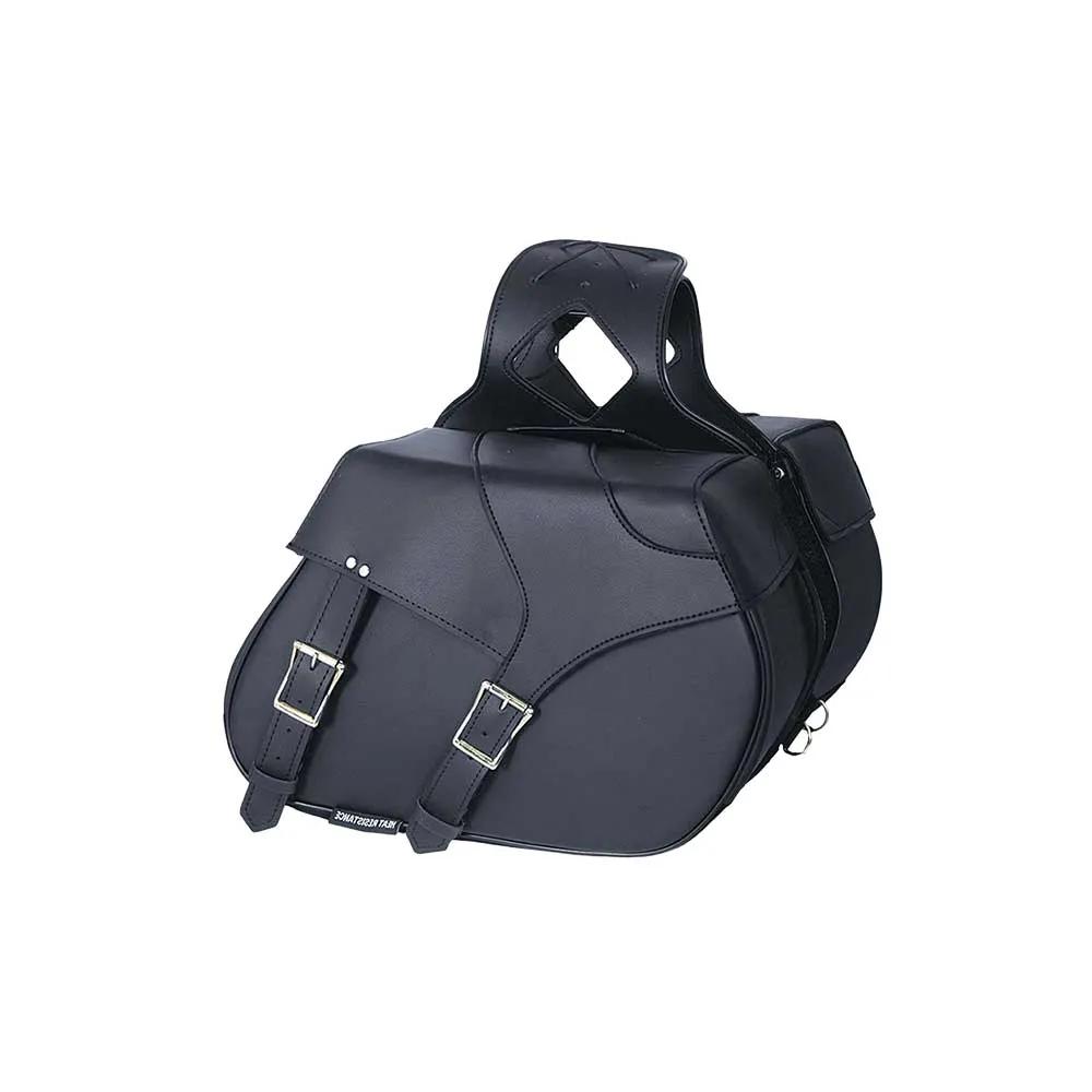 Unik's Style # 9345.ZP features a PVC saddle bag in sleek black, known for its durability. It offers ample storage space. Made in Pakistan.