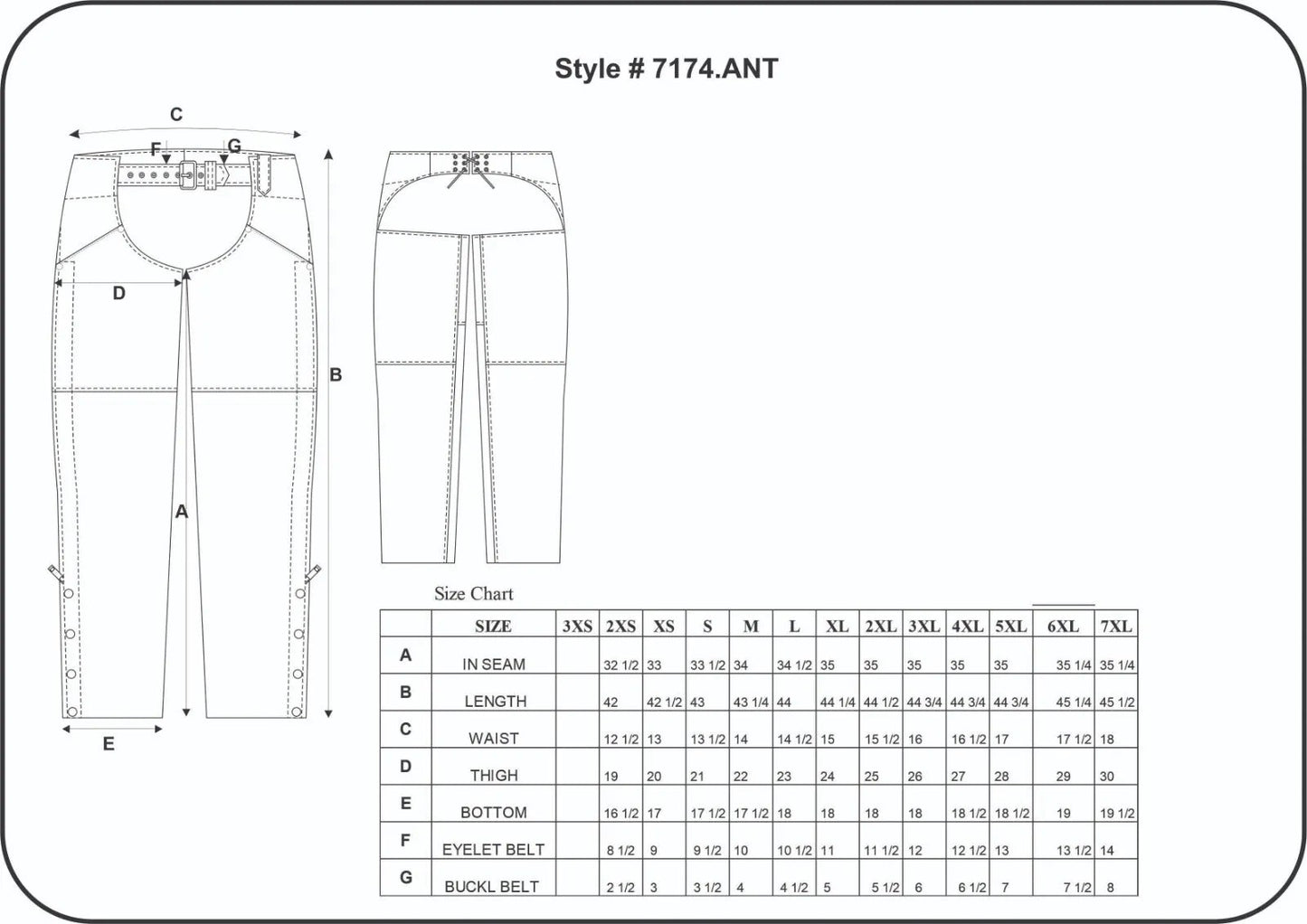 7174.ANT - Ladies Premium Lambskin Leather Chaps - Unik International Inc