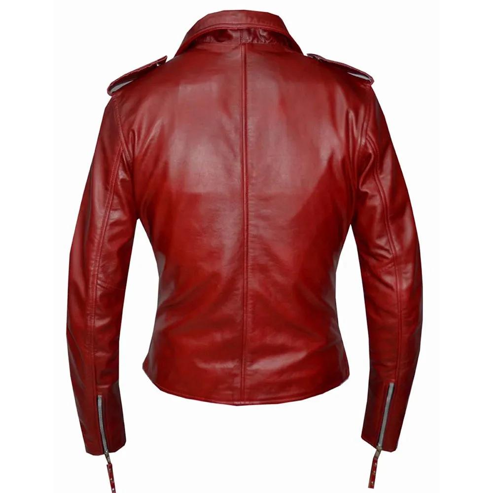 Red leather jacket