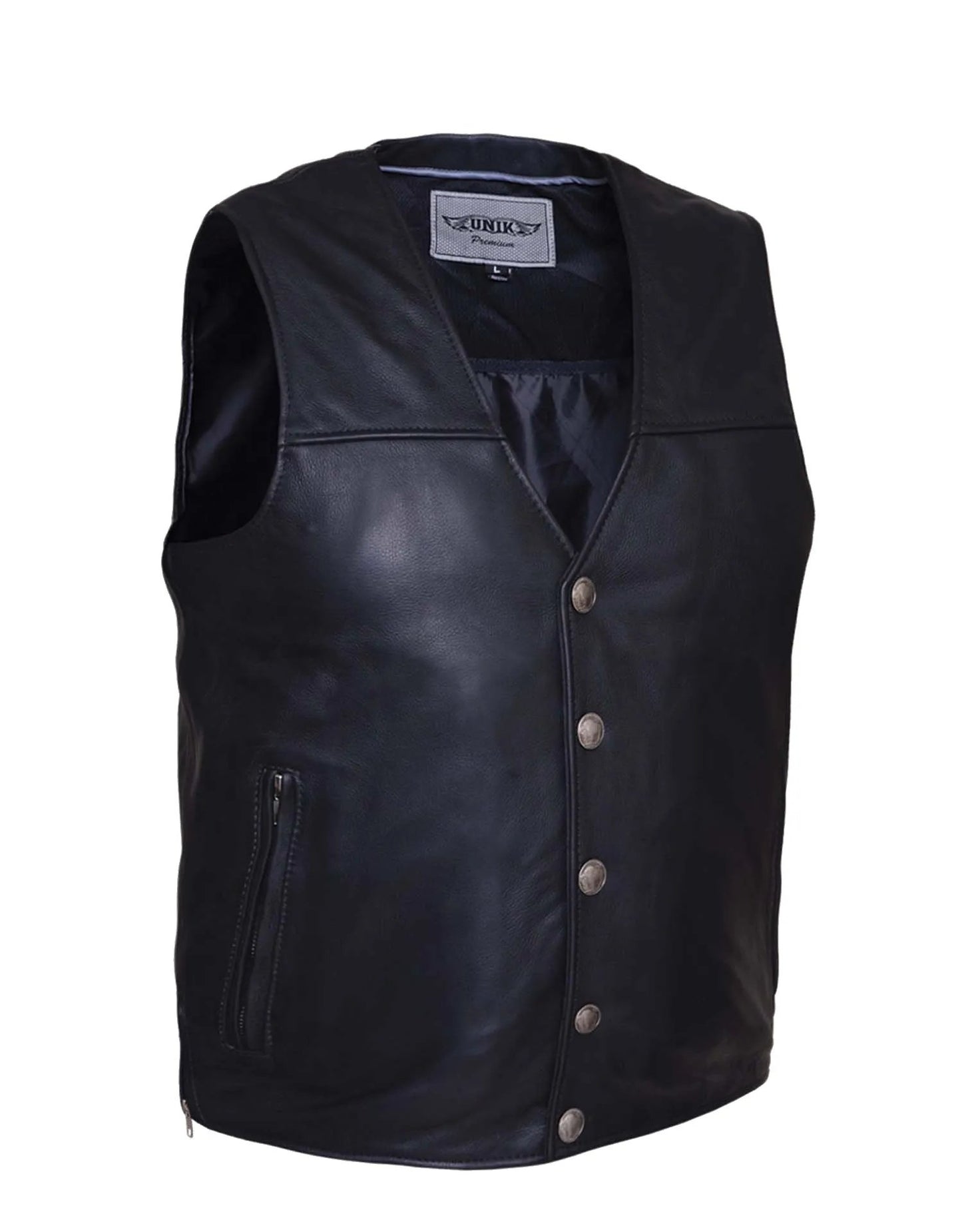 Mens Premium Leather Vest - Santa Fe