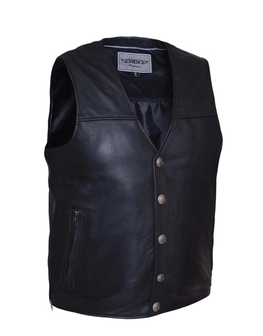 Mens Premium Leather Vest - Santa Fe