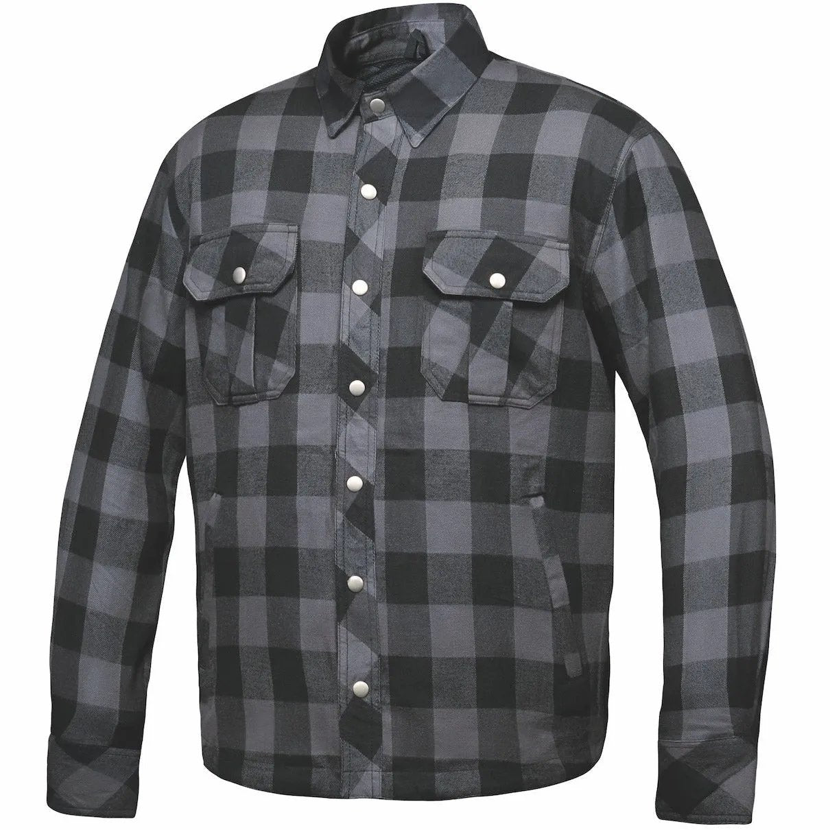ma　フランネル Sentry - Mens Black & Gray Armored Flannel– Unik Just for Bikers