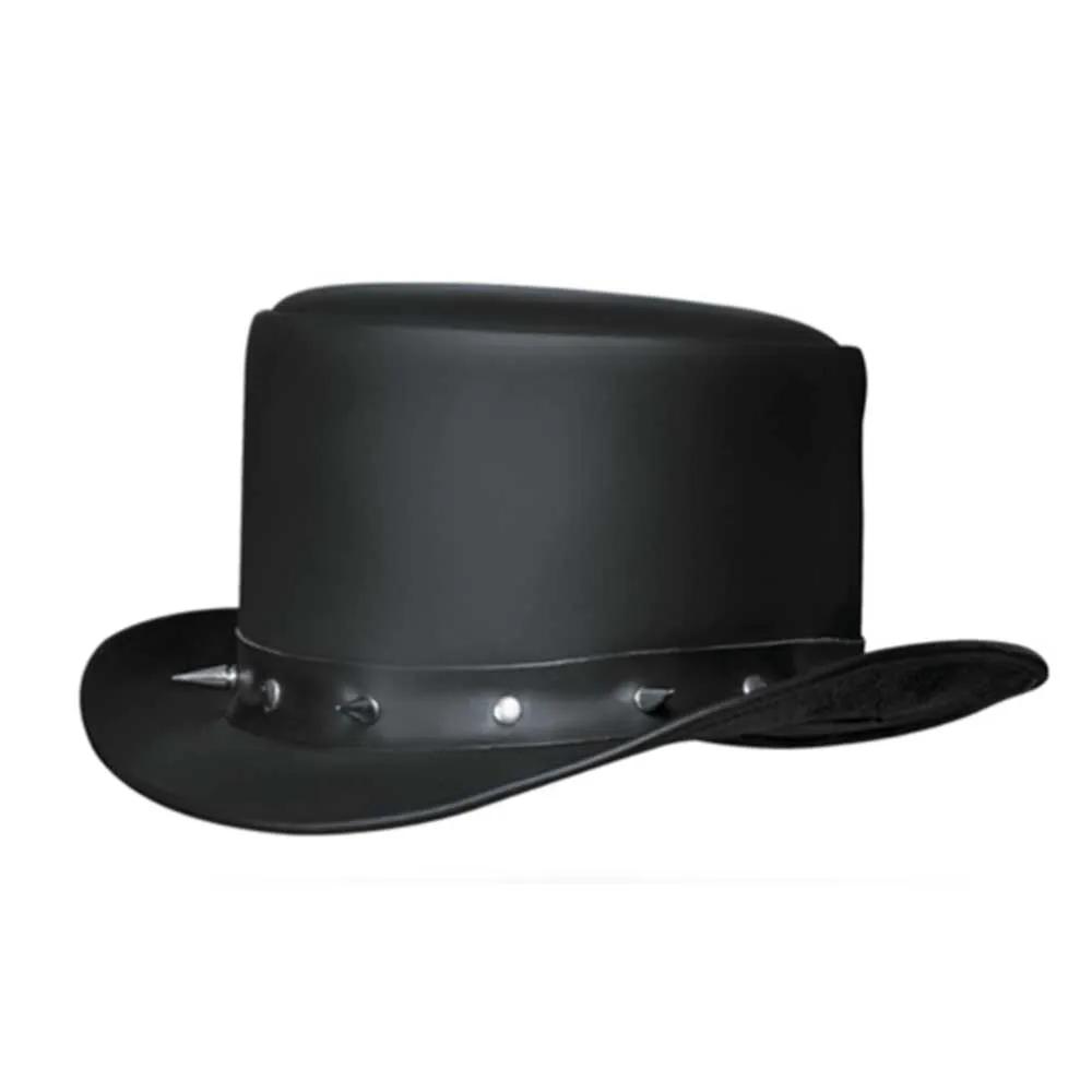Elevate your attire with the Men's Premium Cowhide Leather Top Hat, a symbol of sophistication and timeless style.