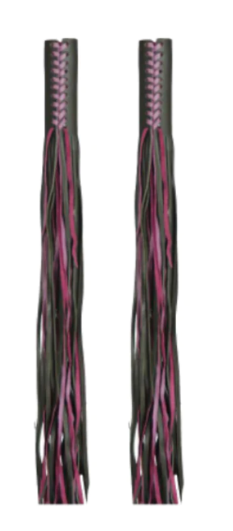 Two black and pink hair strips