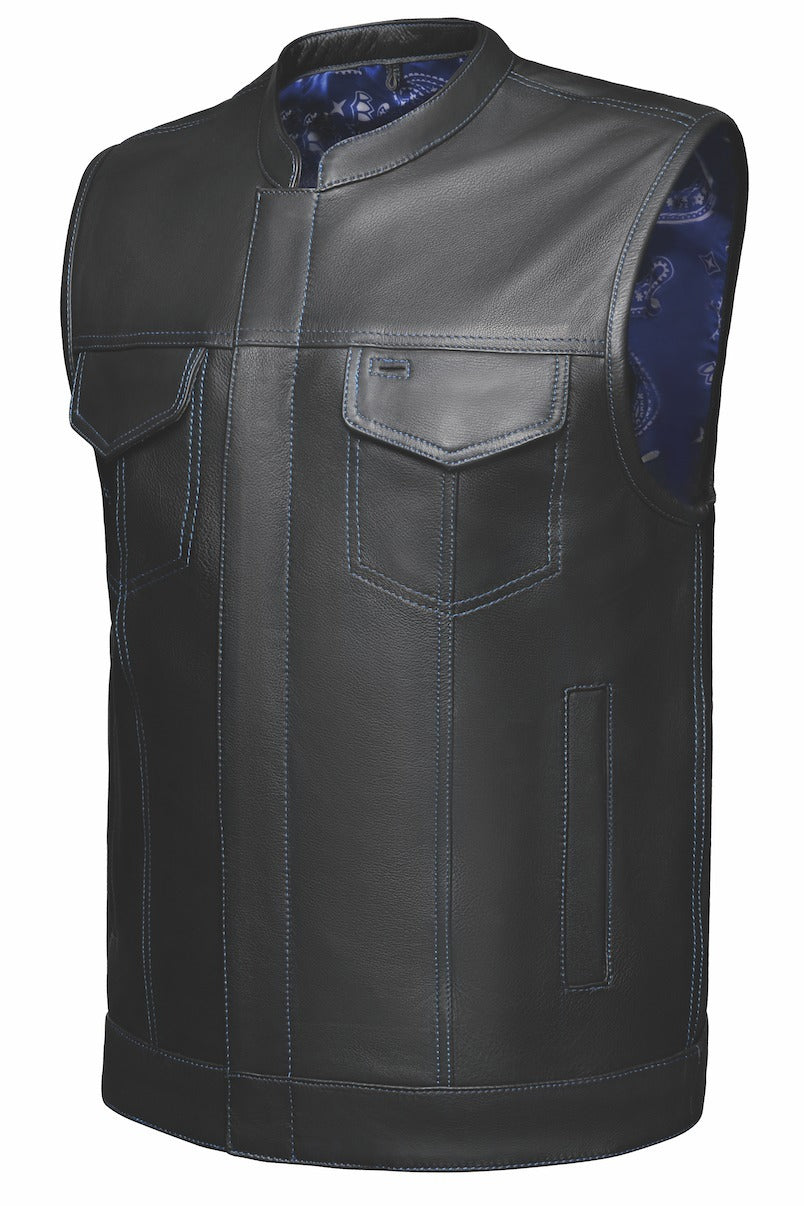 Kickstart - Men's Club Style Leather Motorcycle Vest