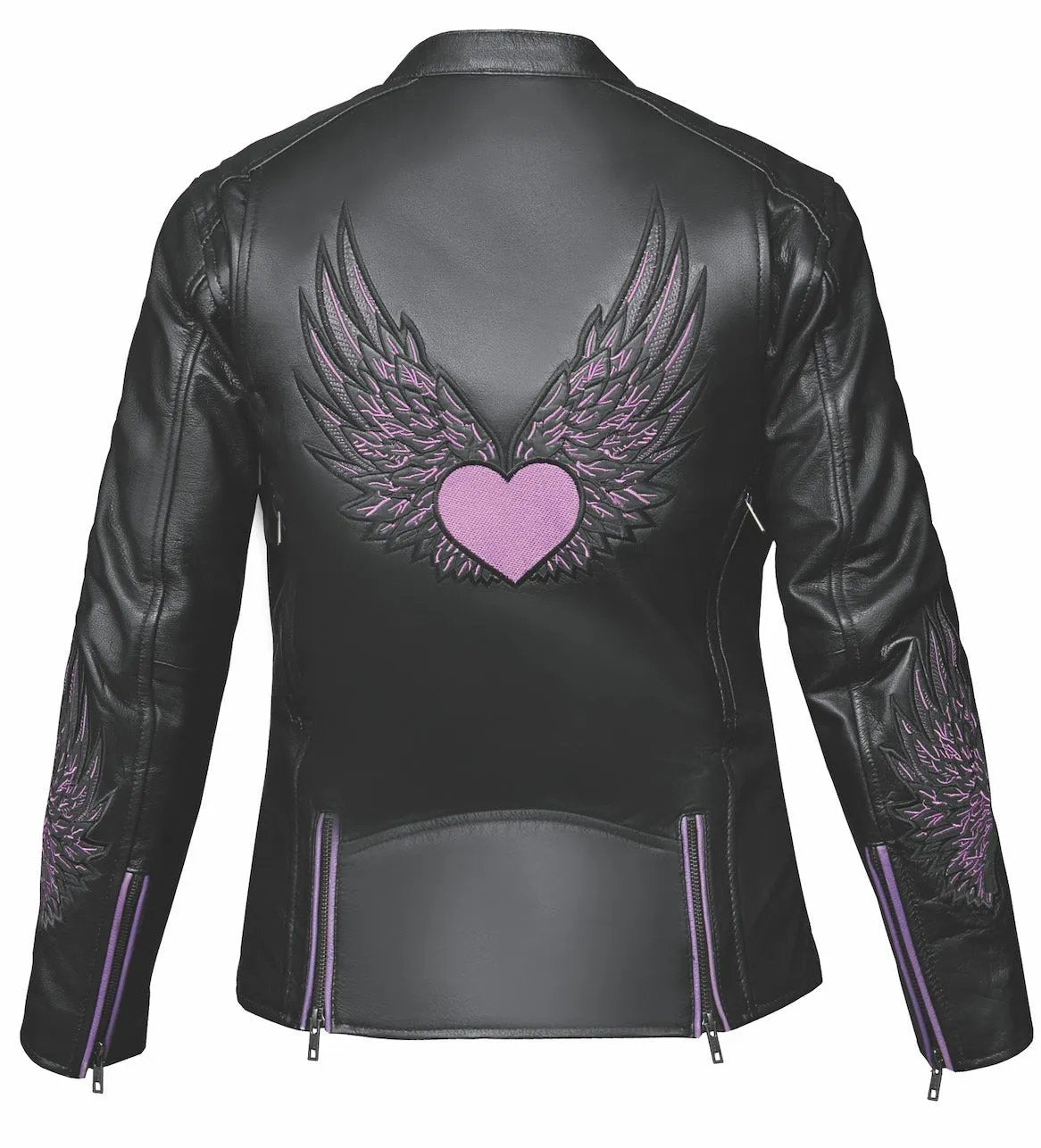 6954.17 - Ladies Purple Wing Leather Jacket - Unik International Inc