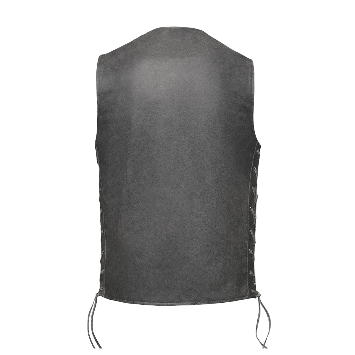 Tombstone - Men's Motorcycle Leather Vest (Gray)
