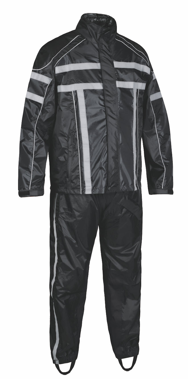 black rain coat with pants