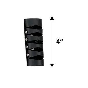 Black leather ponytail wrap