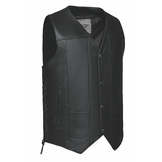 El Paso - Mens 10-Pocket Leather Vest - Unik International Inc