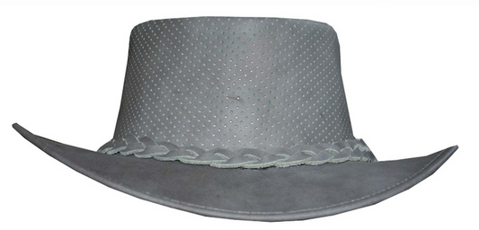 grey leather hat for cowboy
