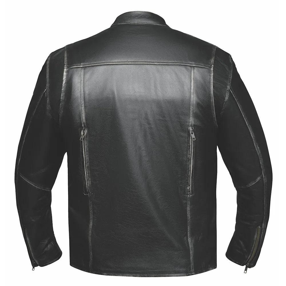 black leather jacket from back
