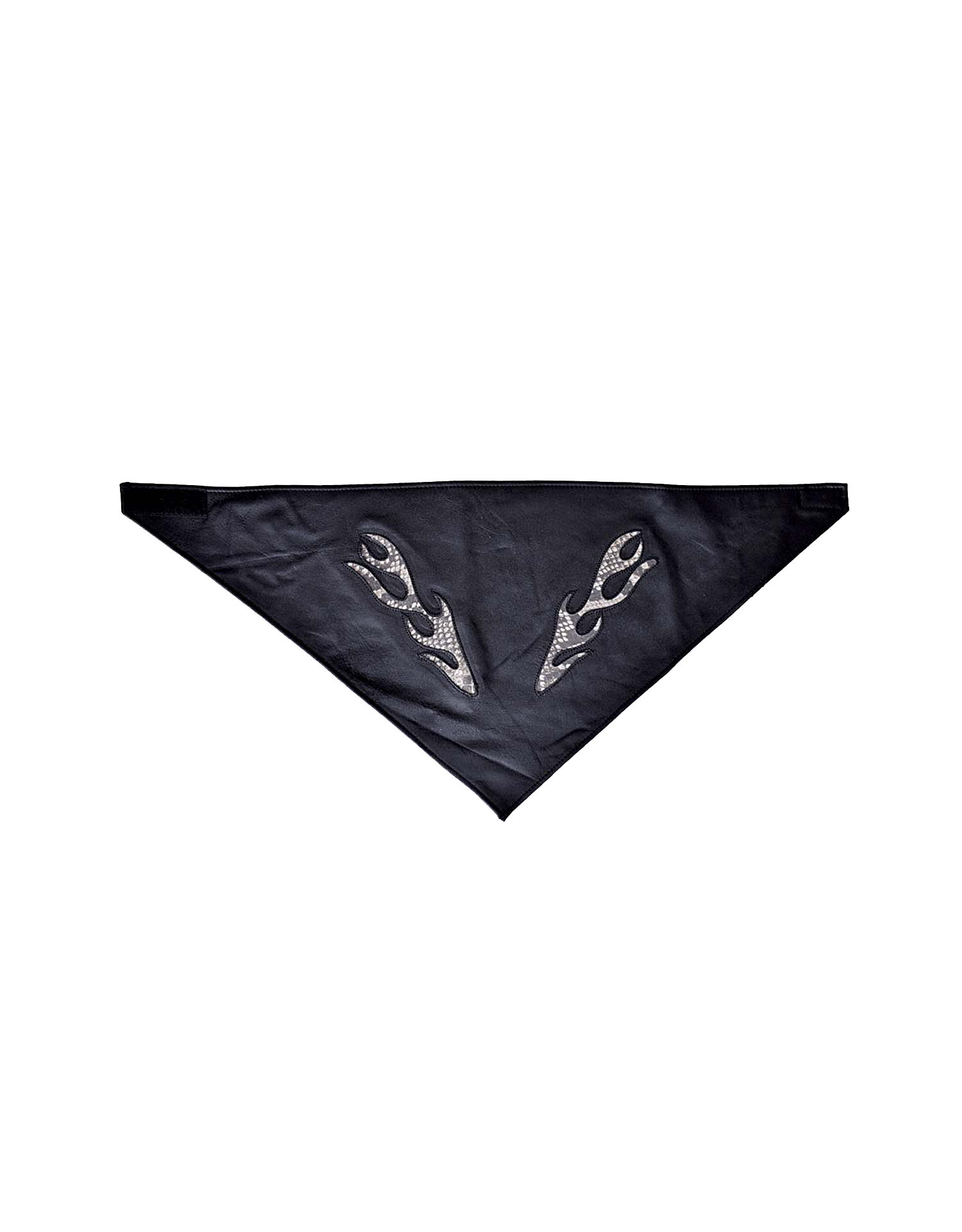 Leather face mask with silver design