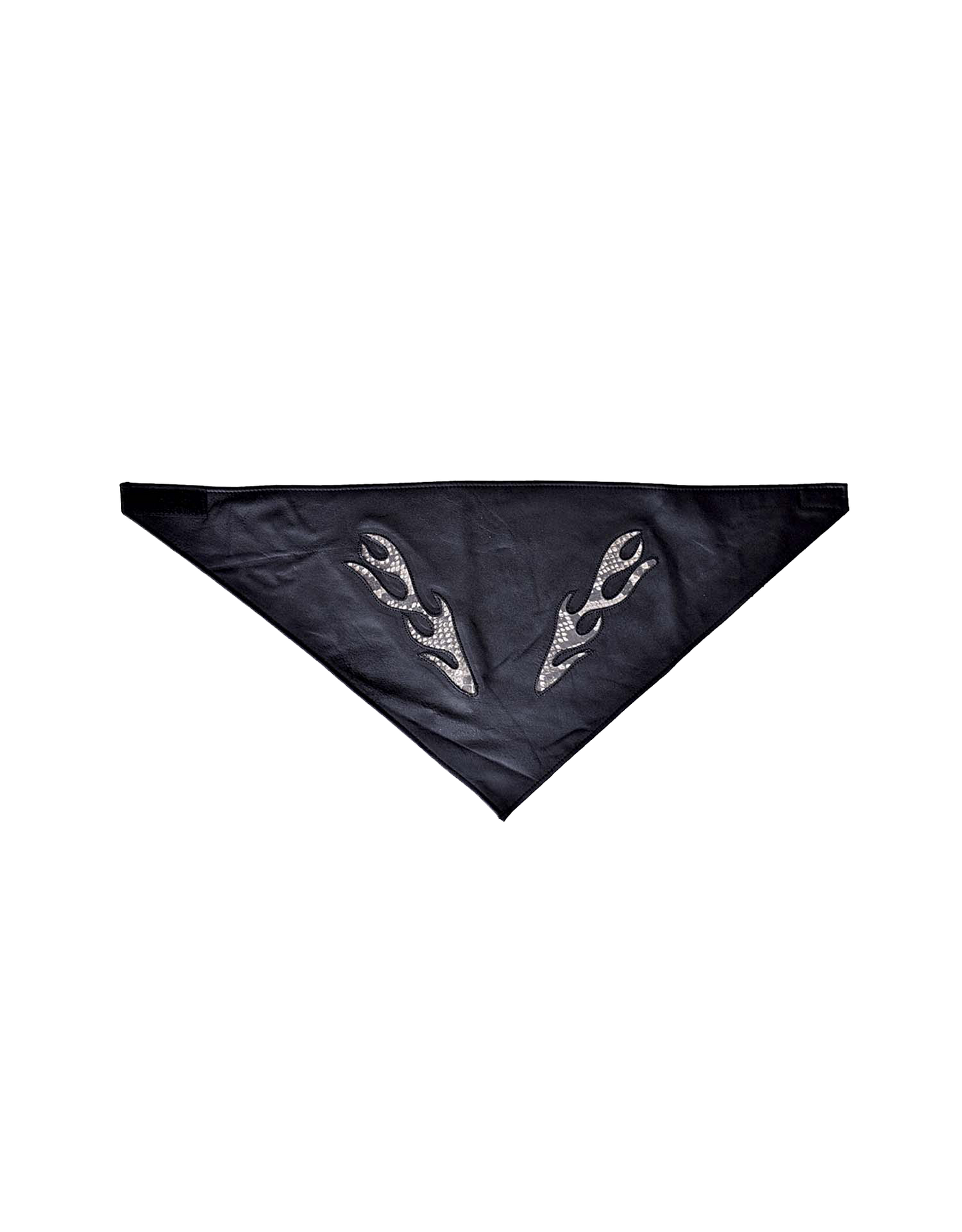 Leather patch with silver design