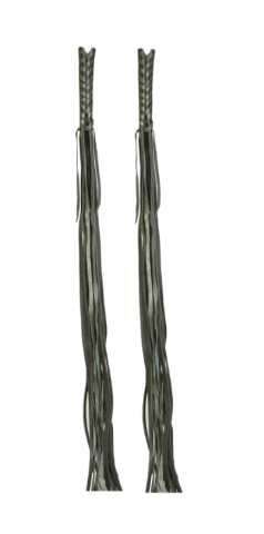 Two black braided cords