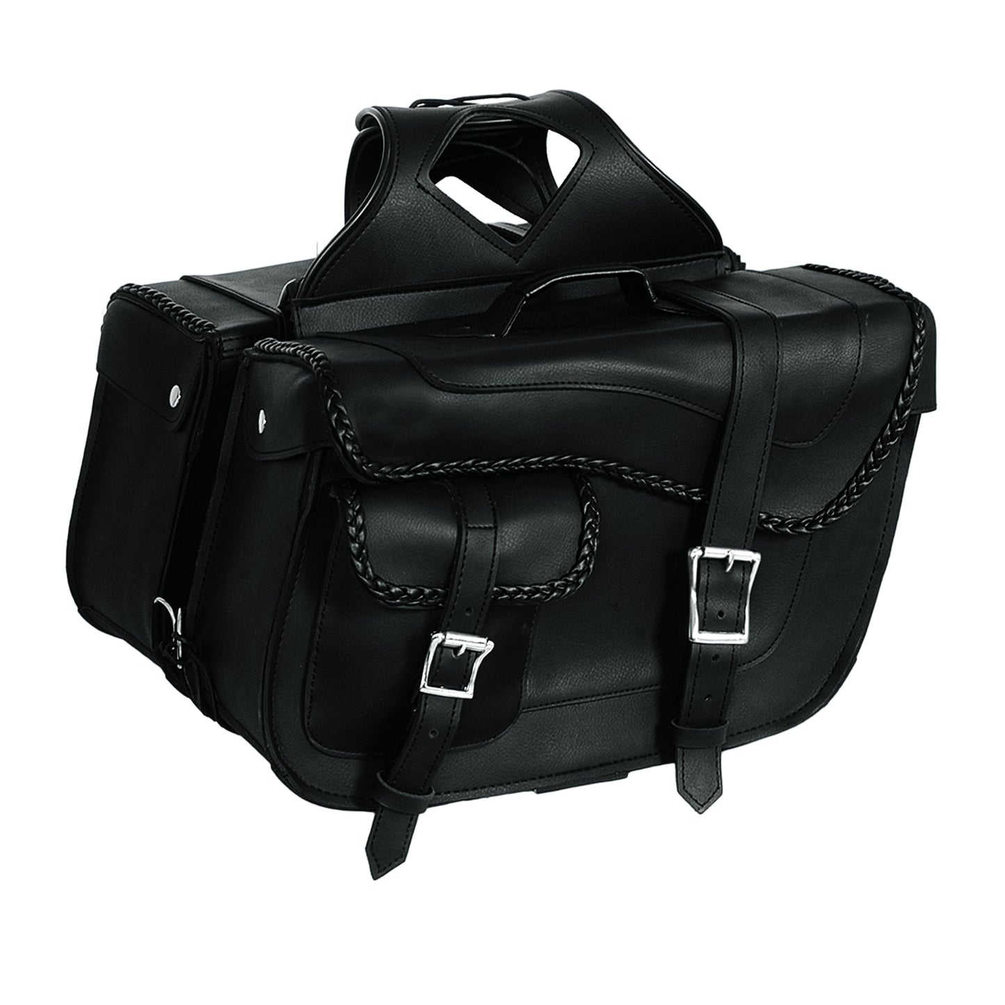 leather saddlebag with large compartments