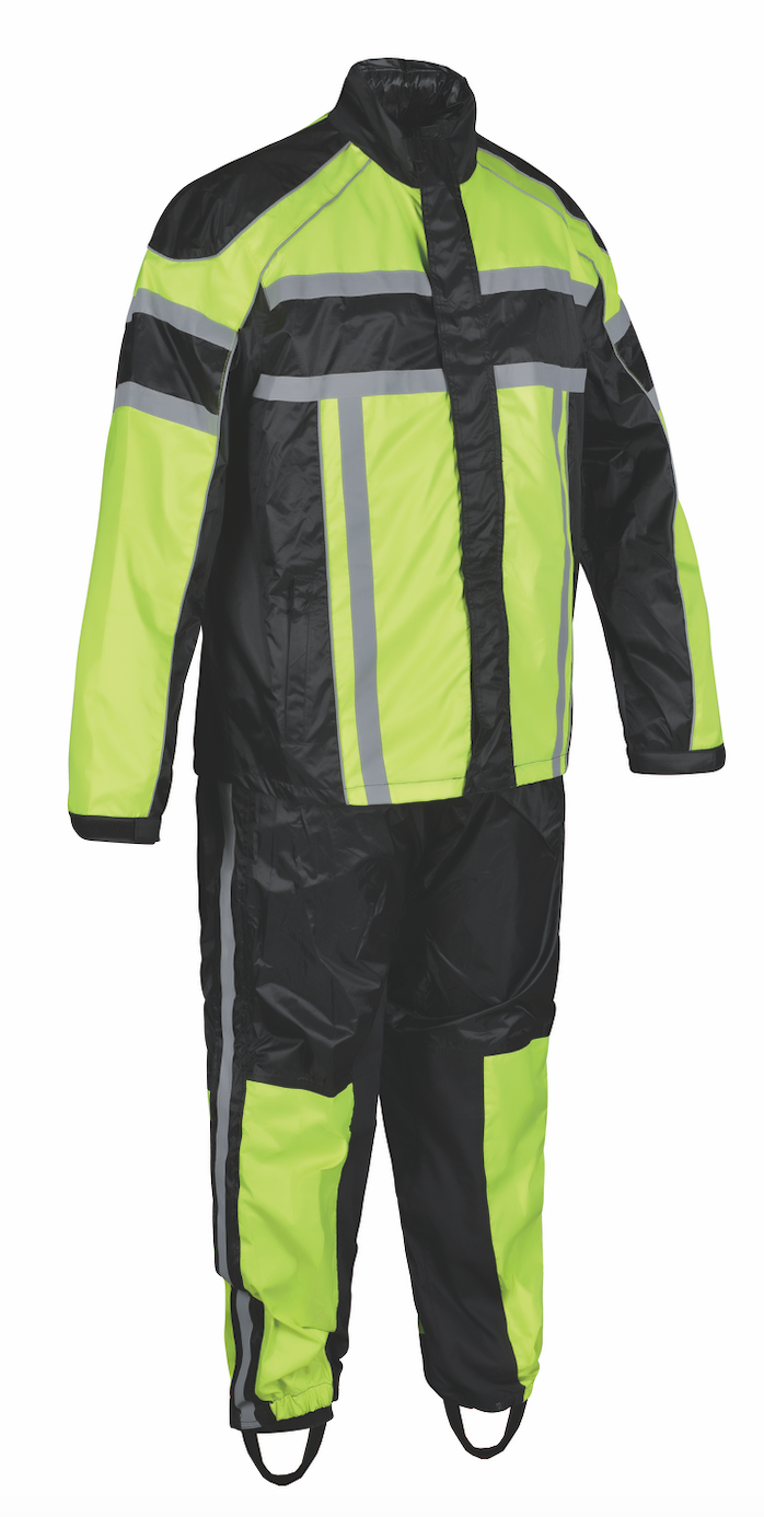men black and green safety suit