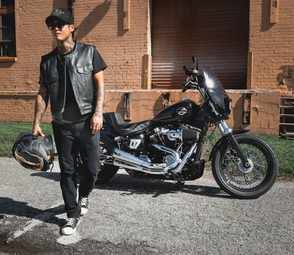 Men's Leather Motorcycle Vest