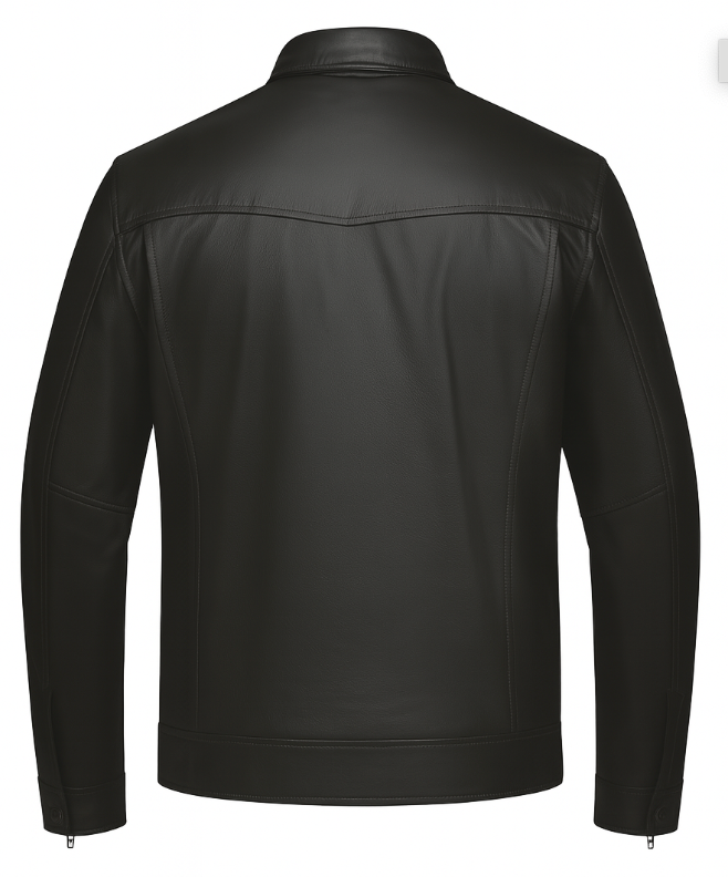 Buffalo leather jacket in sleek black