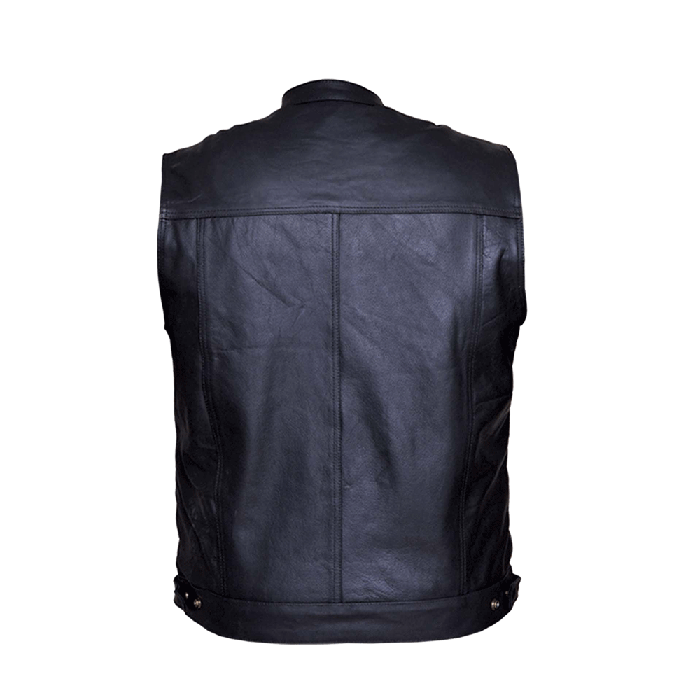 . Featuring cowhide leather construction, a classic black color, four exterior pockets, two inside concealed carry pockets, zip snap main closure, antique brass hardware, and a focus on comfort