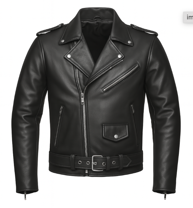 full-grain buffalo leather motorcycle jacket