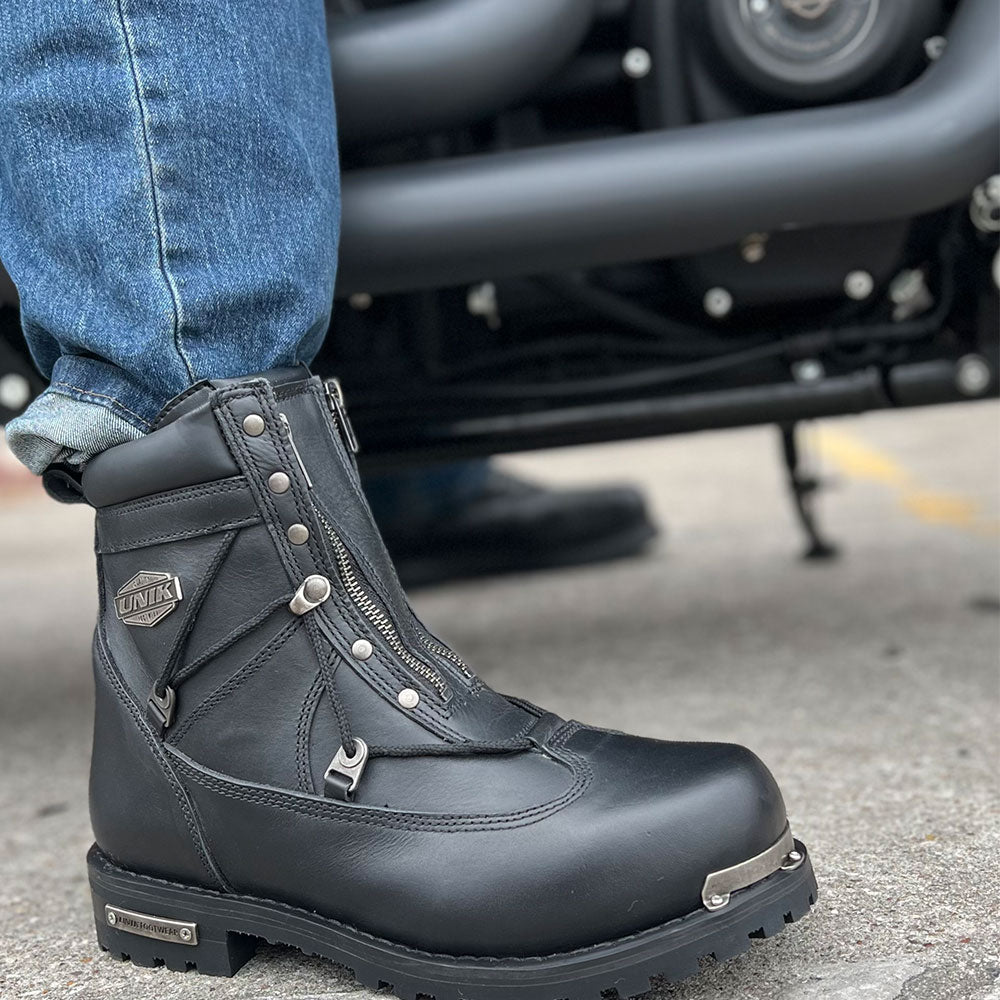 These motorcycle leather boots are crafted for the discerning rider who demands both style and functionality. Built to withstand the rigors of the open road while providing unparalleled comfort, they are a testament to quality craftsmanship and modern design.
