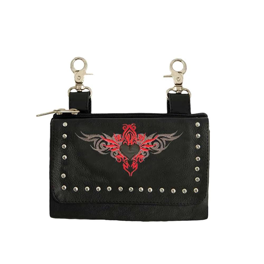 Elevate your riding gear with the Ladies Leather Clip-On Bag from Unik, meticulously crafted from luxurious cowhide leather