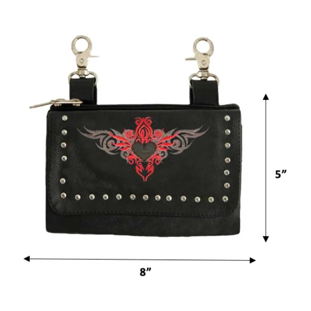 Elevate your riding gear with the Ladies Leather Clip-On Bag from Unik, meticulously crafted from luxurious cowhide leather