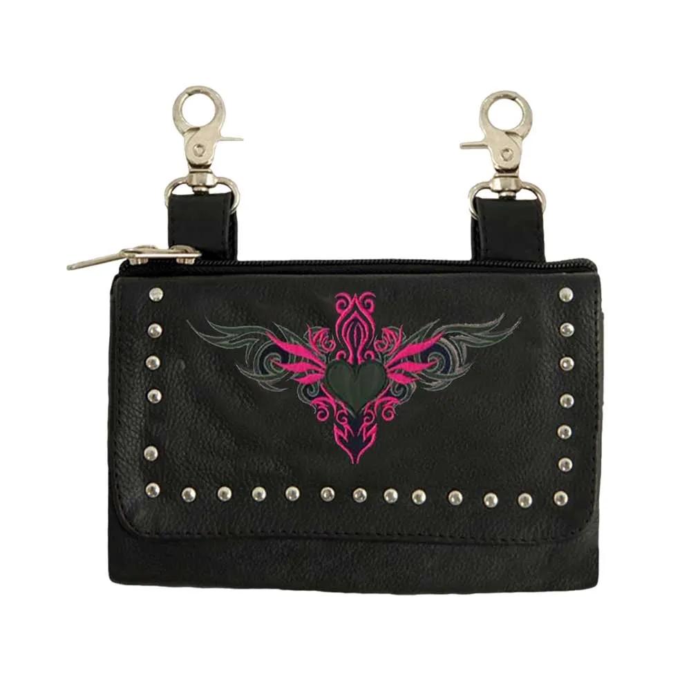 Elevate your riding gear with the Ladies Leather Clip-On Bag from Unik, meticulously crafted from luxurious cowhide leather