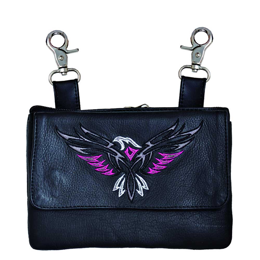 Elevate your riding gear with the Ladies Leather Clip-On Bag from Unik, meticulously crafted from luxurious cowhide leather