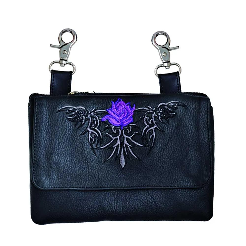 Elevate your riding gear with the Ladies Leather Clip-On Bag from Unik, meticulously crafted from luxurious cowhide leather.