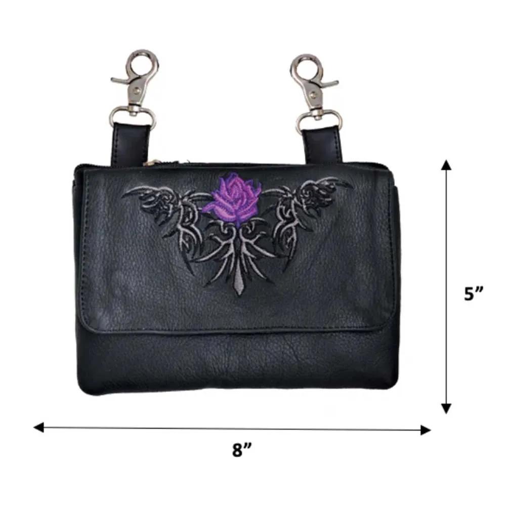 Elevate your riding gear with the Ladies Leather Clip-On Bag from Unik, meticulously crafted from luxurious cowhide leather.